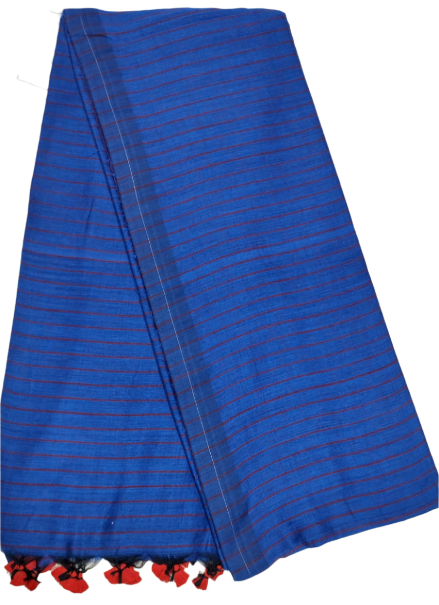 Elegant Stripe Khadi Cotton Saree