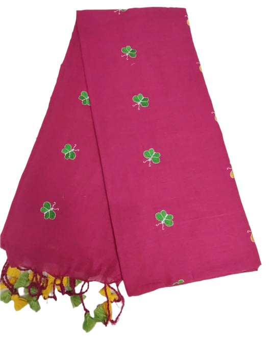 Exclusive Cotton Embroidery Saree