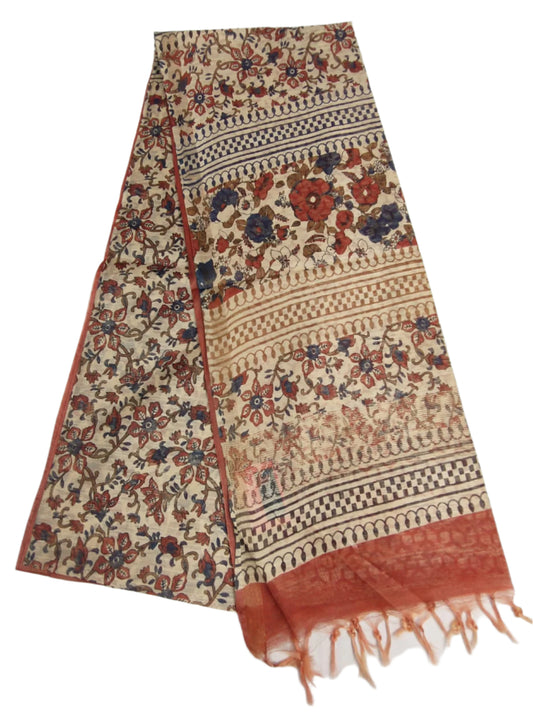 Tusser Designer Kalamkari Saree