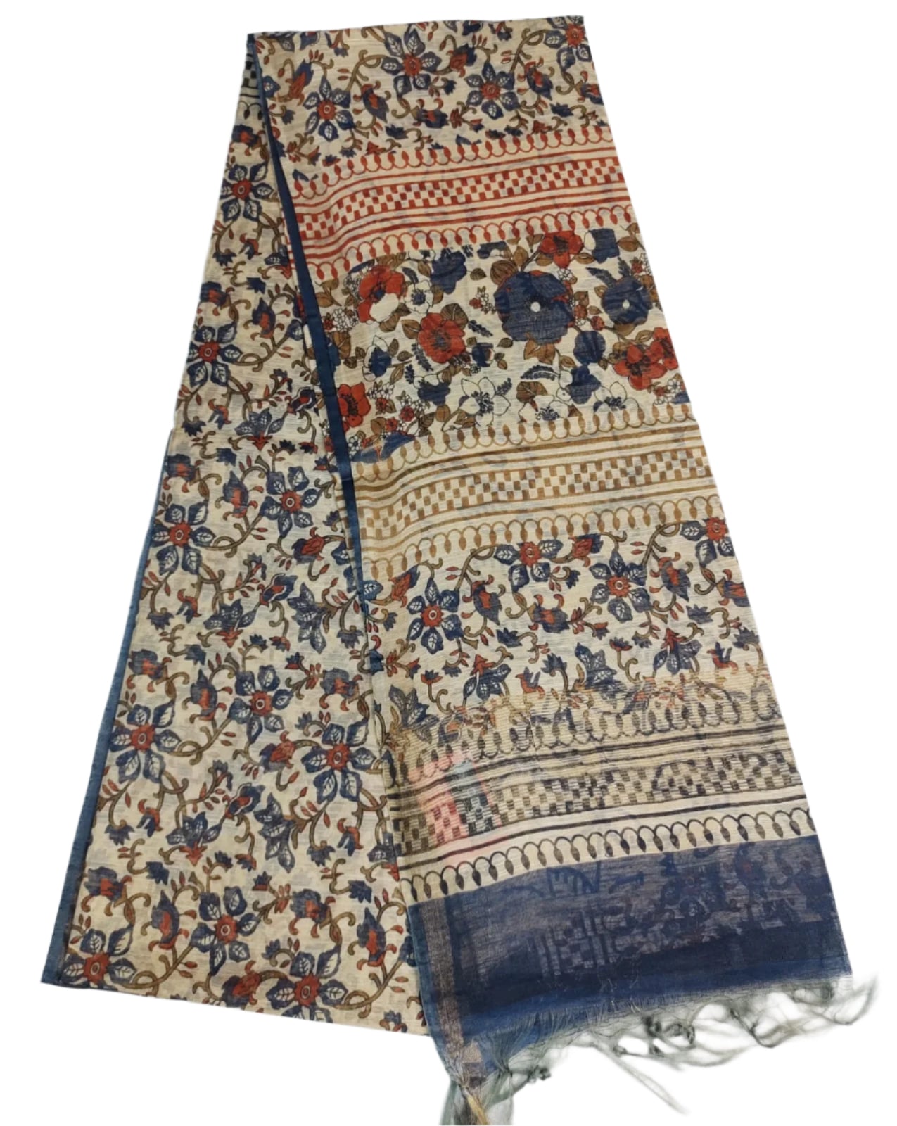 Tusser Designer Kalamkari Saree