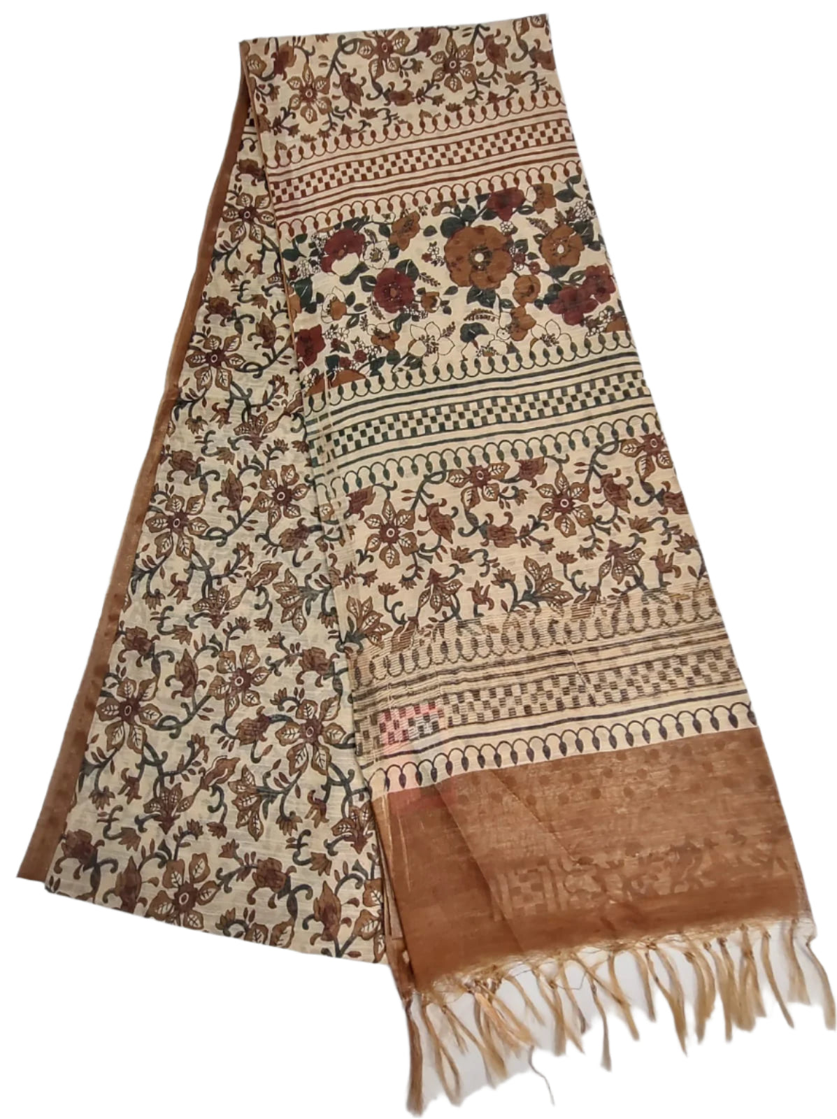 Tusser Designer Kalamkari Saree