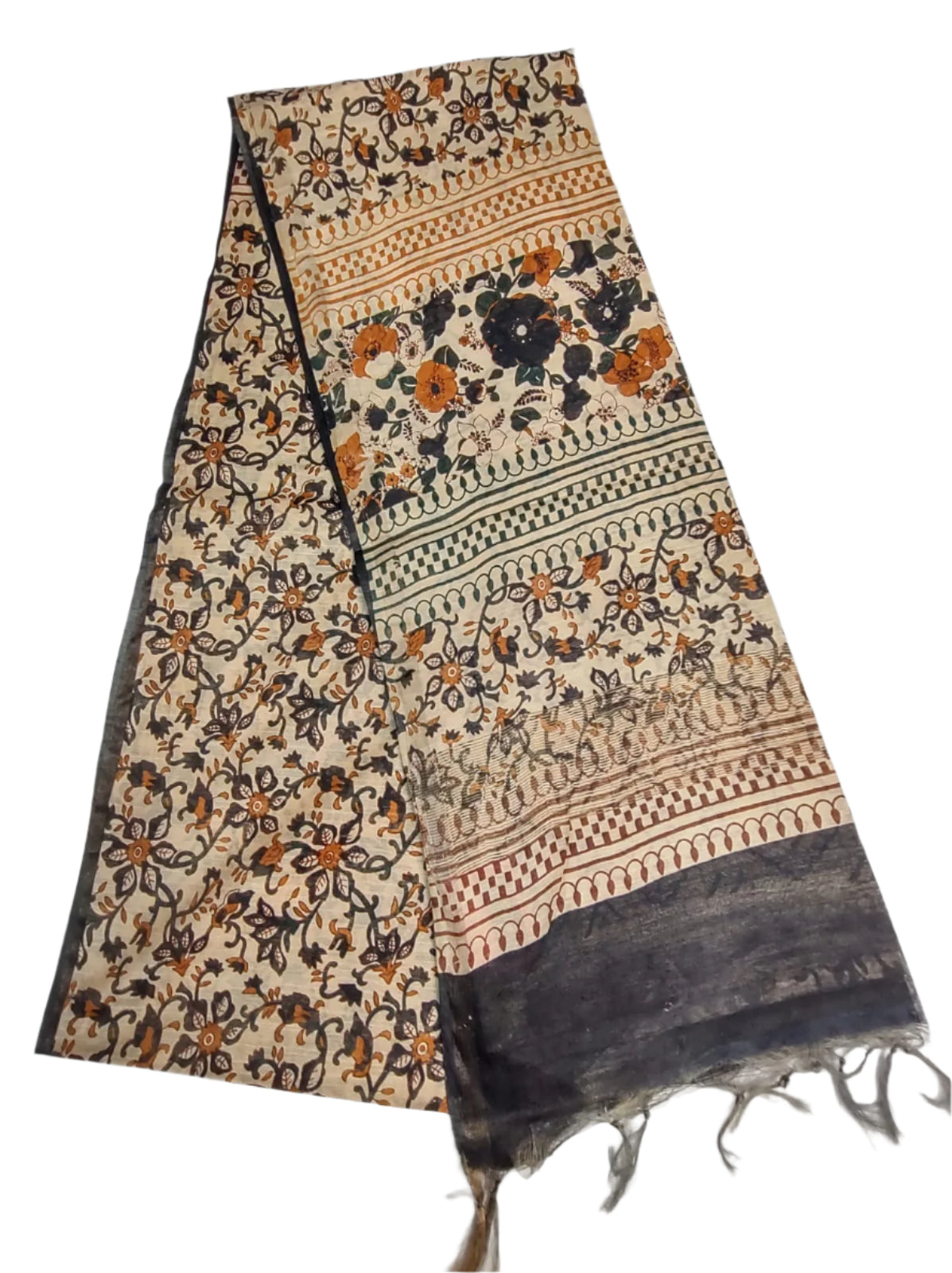 Tusser Designer Kalamkari Saree