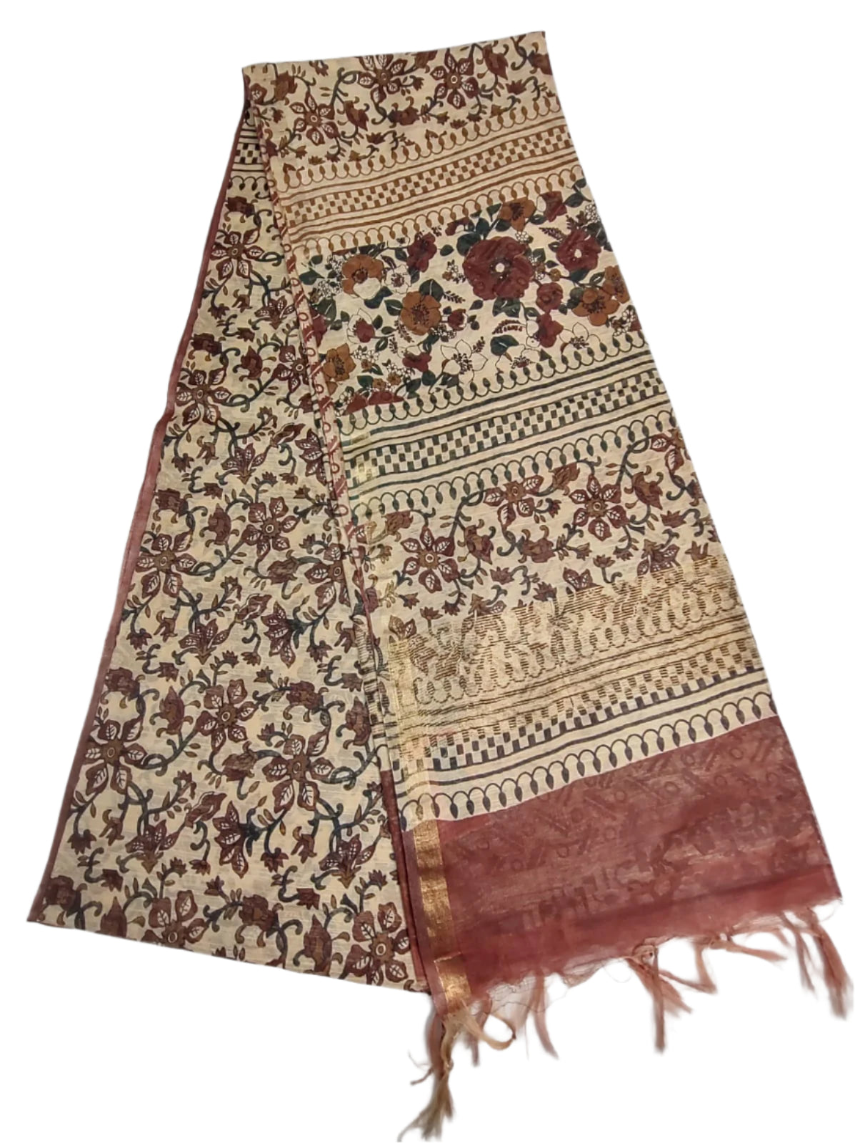 Tusser Designer Kalamkari Saree