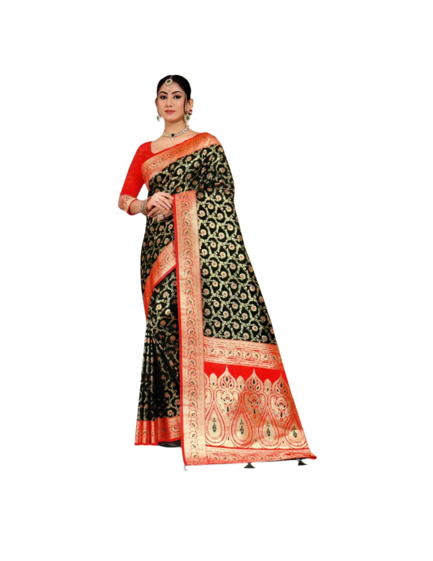 Elegant Gulab Katan Saree