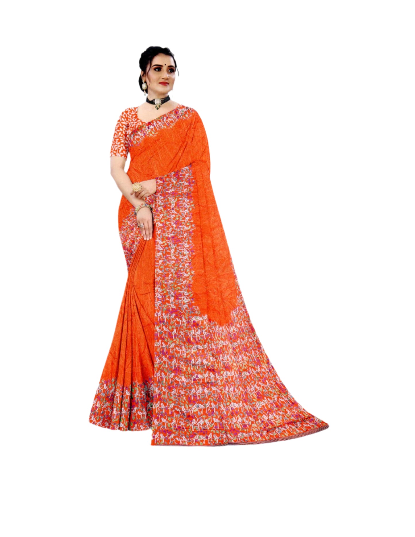 Elegant madhubani tussar silk